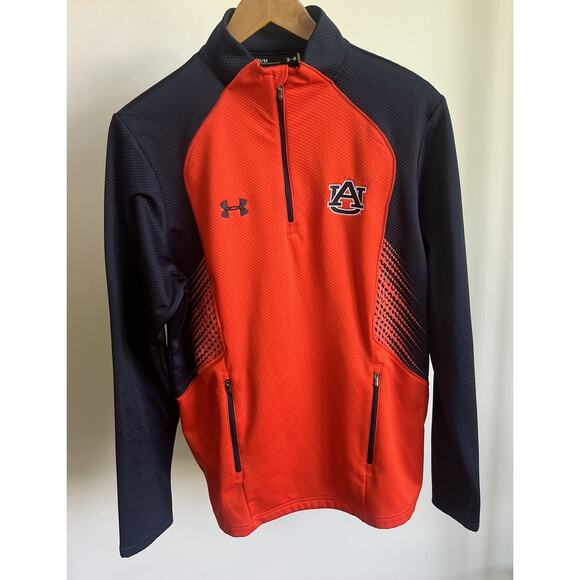 Auburn Tigers Pullover‎ Sweatshirt Under Armour 1/4 Zip Track Zip NCAA Sz Medium - Picture 1 of 8